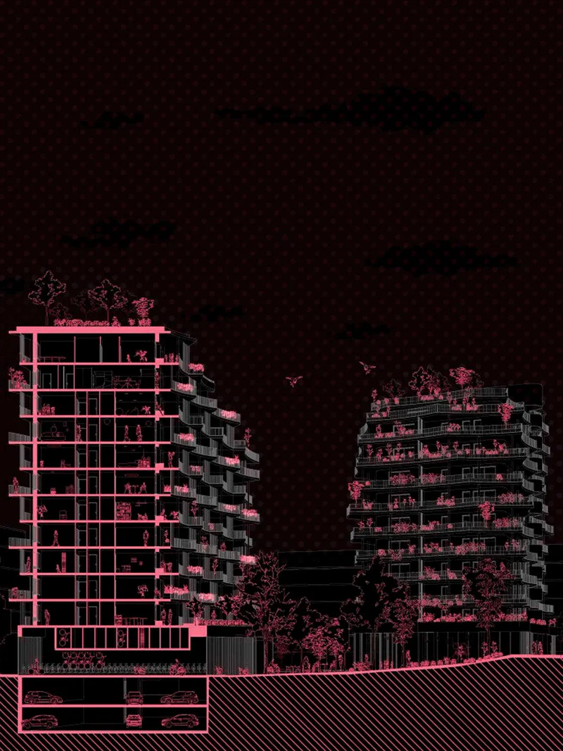 Styled section, dramatic dark palette