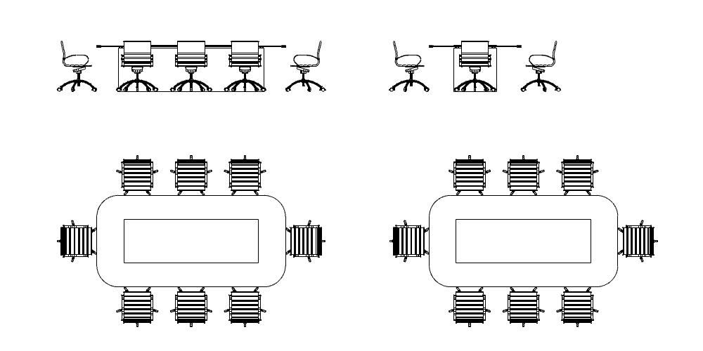 Conference Hall Desk CAD Block (Free DWG)