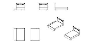 Free Double Bed DWG Download