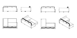 Free Pull Out Sofa DWG Download