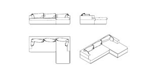 Free L-Shaped Sofa DWG Download