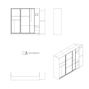 Large Sliding Wardrobe Free DWG Download