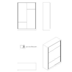 Sliding Door Wardrobe Free DWG Download