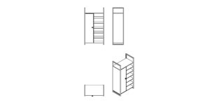 compact closet cad, bedroom storage dwg, shelving unit plan