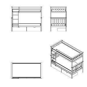 Free Loft Bed DWG Download