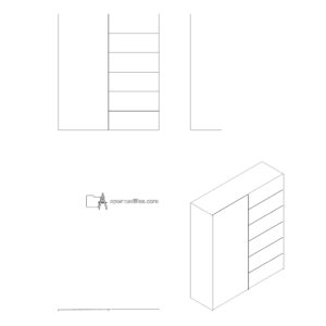 Wardrobe With Drawers Free DWG Download
