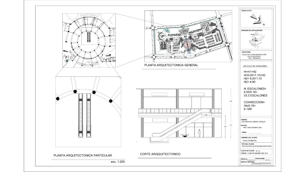 Free Circular Atrium Escalators DWG Download