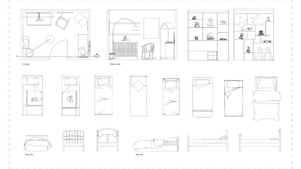 Free Kids Bedroom Furniture DWG Download