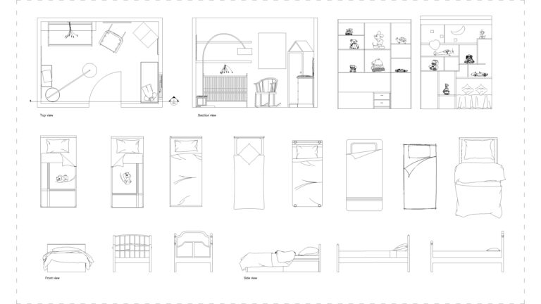 Free Kids Bedroom Furniture DWG Download