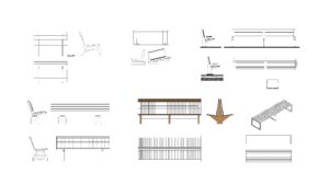 park-bench-elevations-with-footings-free-dwg