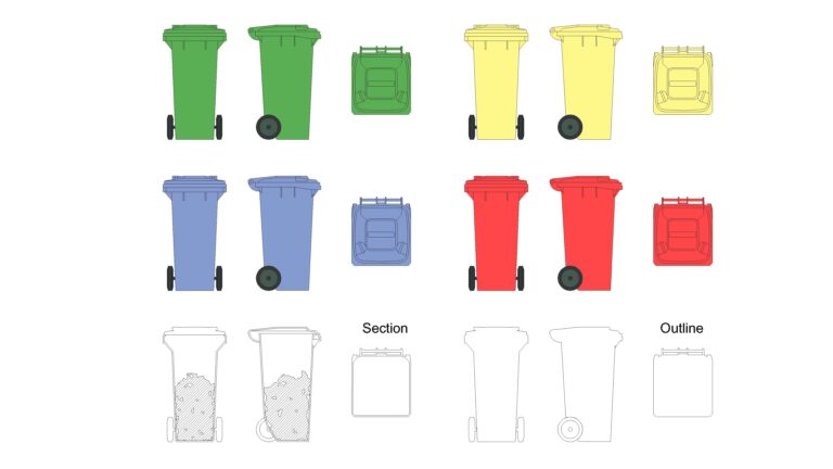 Free Wheelie Bin DWG Download