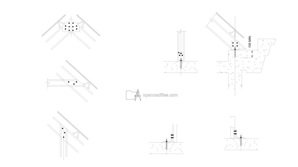Structural Steel Connection Details Free DWG Download