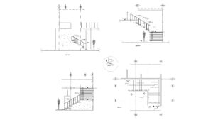 u-shaped-staircase-plan-and-sections-free-dwg