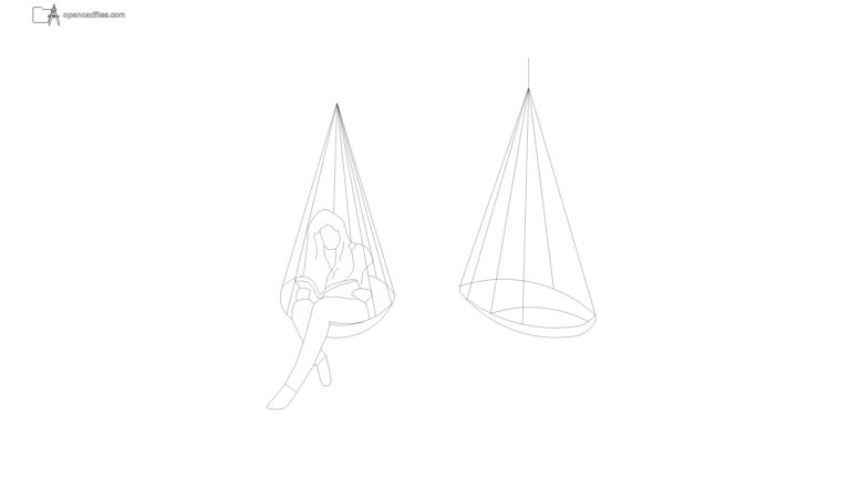Free Conical Hanging Chair Elevation DWG Download
