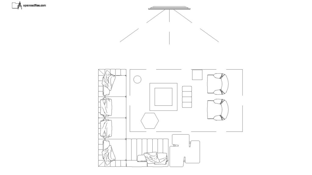 Free L-Shaped Sofa Layout Plan DWG Download