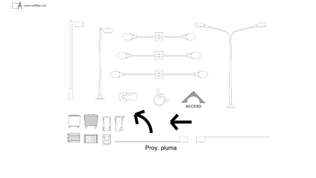 Free Urban Street Furniture Elevation DWG Download