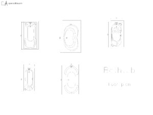 dimensioned-bathtub-floor-plan-with-anti-slip-dots-dwg