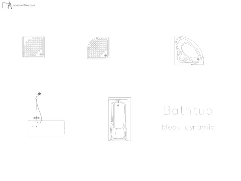 Free Dynamic Bathtub Plan Elevation DWG Download