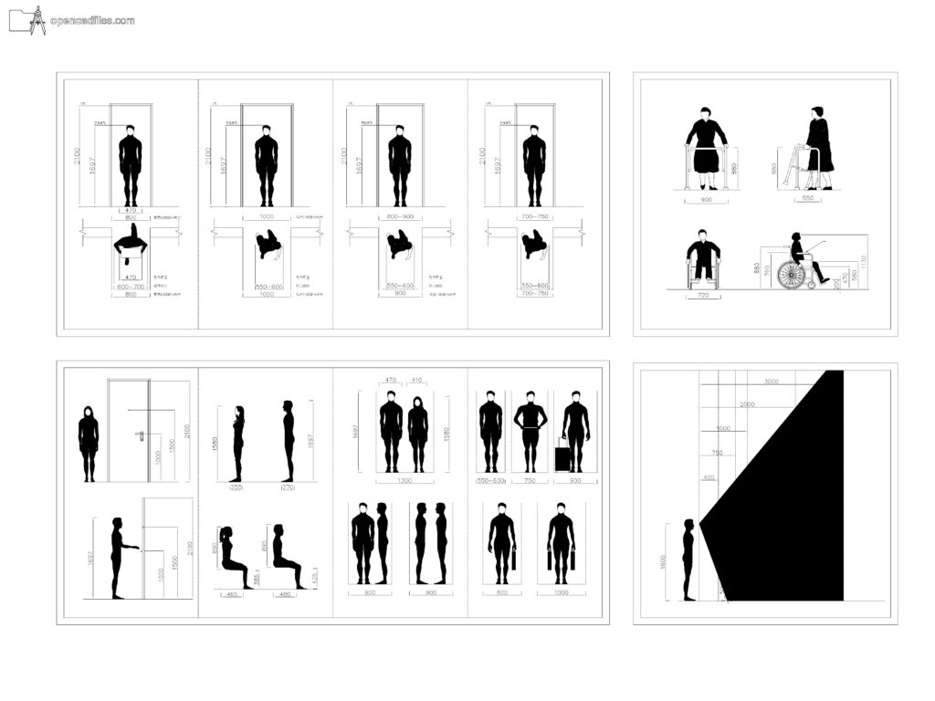 Free Dynamic Human Figure Dimension DWG Download