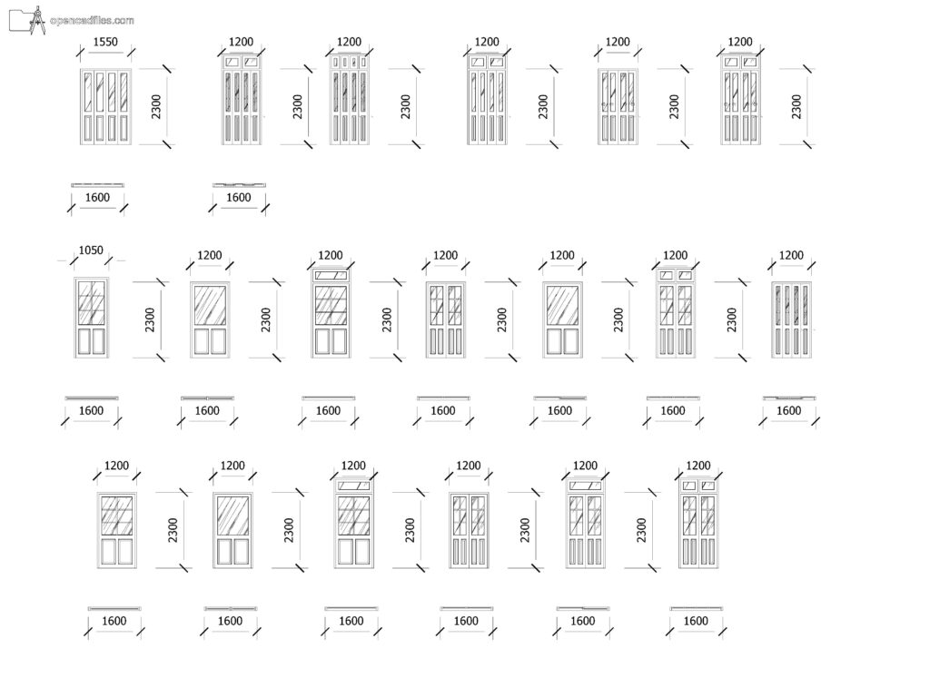 Free Dynamic Paneled Door Elevations DWG Download