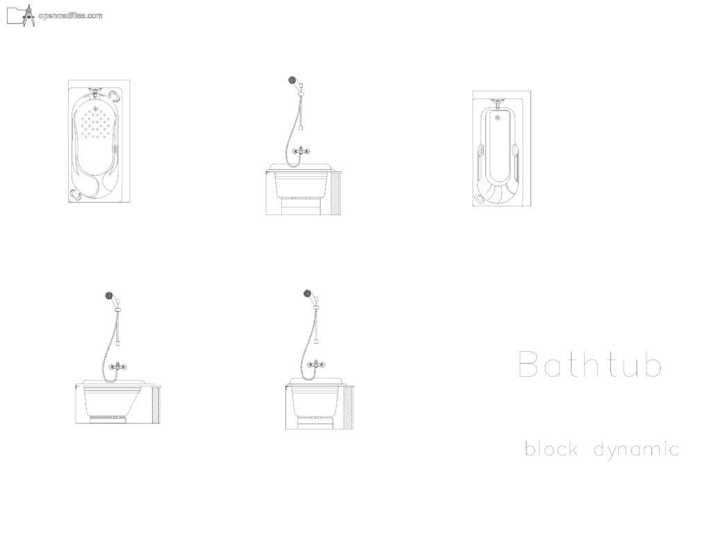Free Rectangular Bathtub Cross Section DWG Download