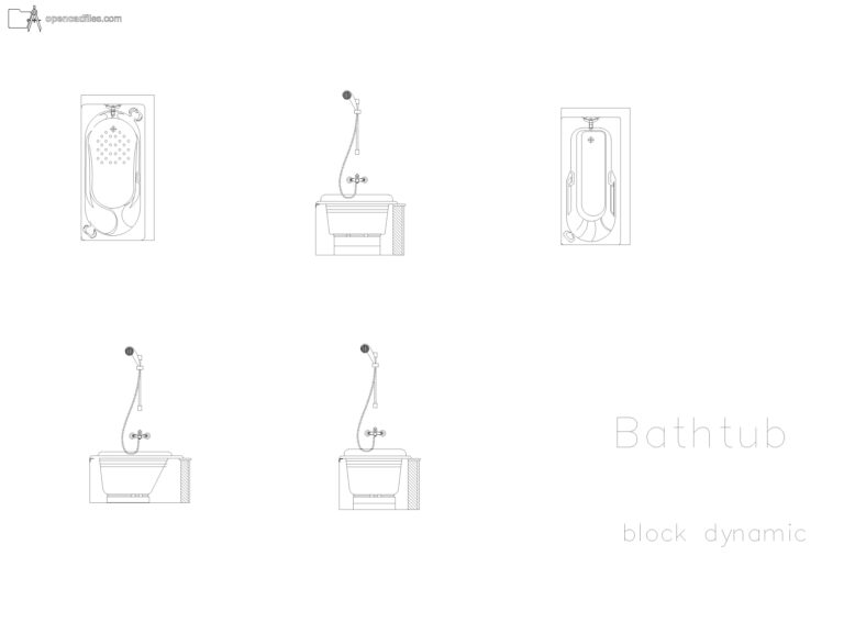 Free Rectangular Bathtub Cross Section DWG Download