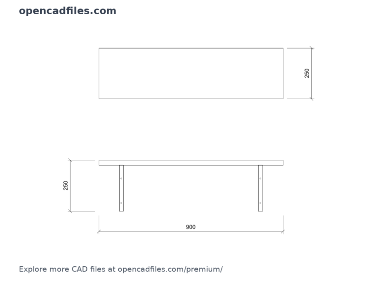 Free Bracket Supported Wall Shelf DWG Download