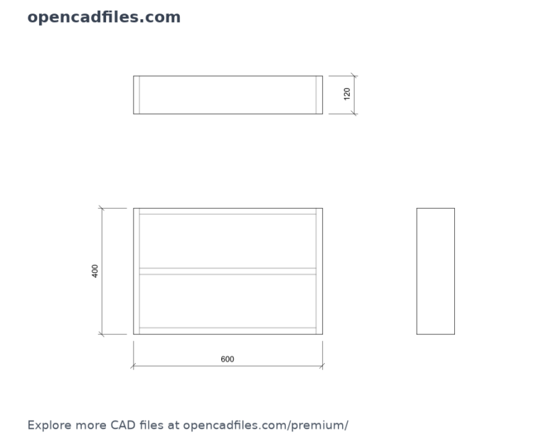 Free Recessed Shower Niche Frame with Center Shelf DWG Download