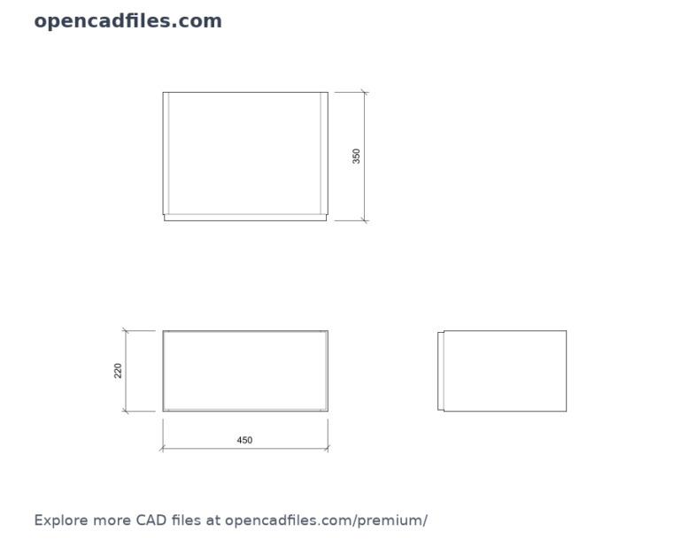 Free Wall-mounted floating nightstand with single drawer DWG Download